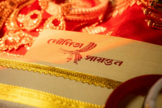 A close up of a card on a table